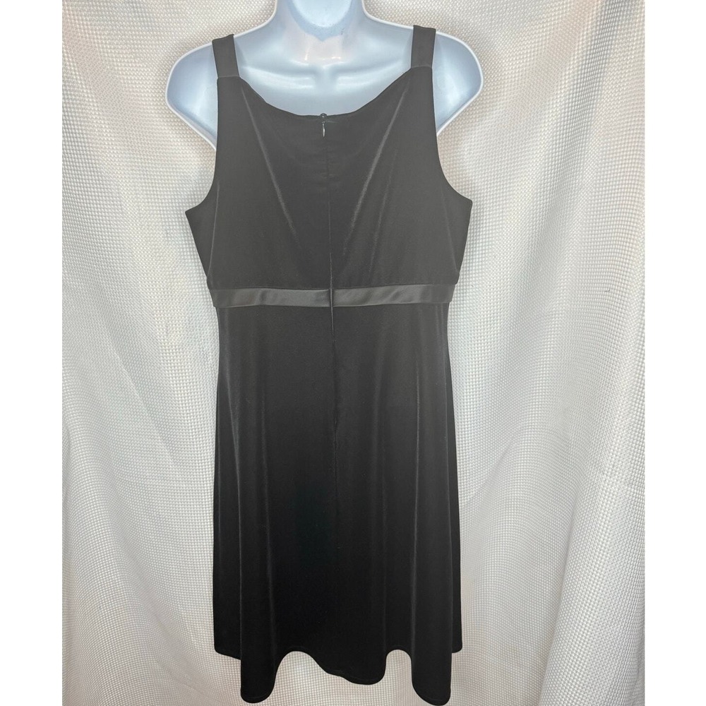 Laundry Shelli Segal Vintage 90s Black Velvet Bow Mini Dress Sz 12 Goth Coquette - Picture 3 of 7